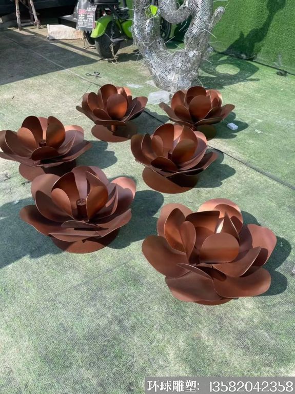 建築銅荷花雕塑圖片 荷花水景銅雕塑廠家