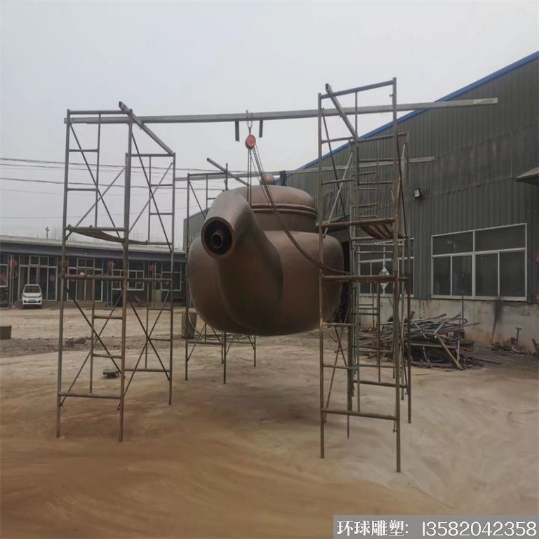 河北鑄銅天壺案例 景觀茶壺天壺加工廠家